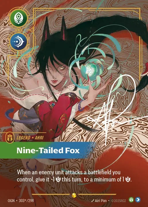 【クーポン使用不可】【SIGNED】[Calm Mind] Ahri, Nine-Tailed Fox [OGN-303*-Showcase]