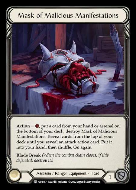 [Assassin Ranger] Mask of Malicious Manifestations [OUT157-C]
