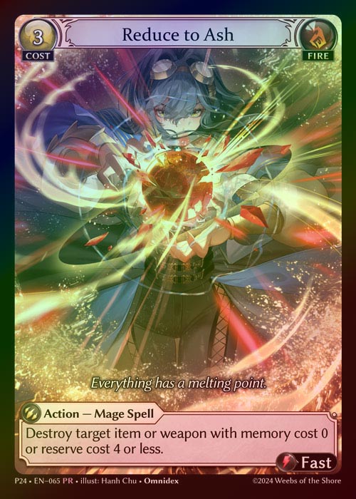 【FOIL】[Fire] Reduce to Ash [P24-065-PR]