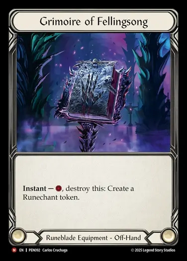 【EN】[Runeblade] 葬送歌の魔導書/Grimoire of Fellingsong [PEN092-M]