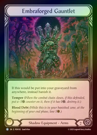 【CF】【EN】[Shadow] エンブラ・ガントレット/Embraforged Gauntlet [PEN192-R]