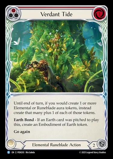 【EN】[Elemental Runeblade] 新緑のうねり/Verdant Tide (red)  [PEN203-R]