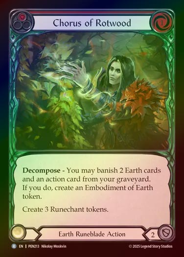 【RF】【EN】[Earth Runeblade] 朽ちた森のコーラス/Chorus of Rotwood (red)  [PEN213-R]