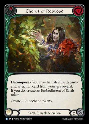 【EN】[Earth Runeblade] 朽ちた森のコーラス/Chorus of Rotwood (red)  [PEN213-R]