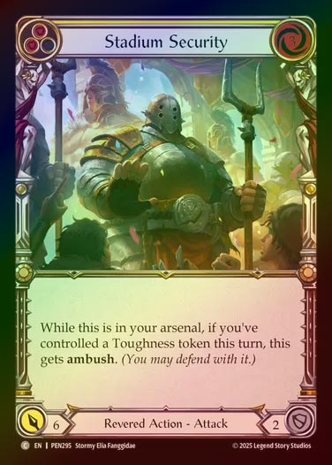 【RF】【EN】[Revered] スタジアムの警備兵/Stadium Security (yellow)  [PEN295-C]