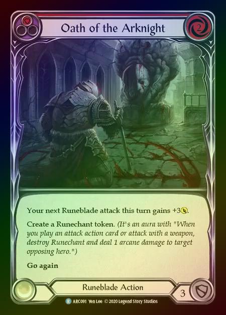 【RF】[Runeblade] Oath of the Arknight [UL-ARC091-R] (red) Rainbow Foil