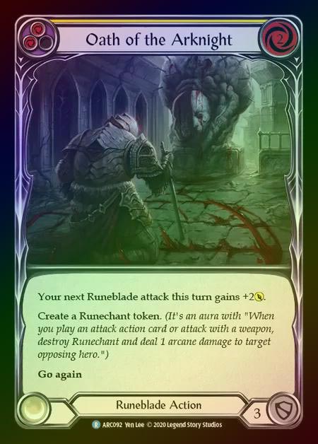 【RF】[Runeblade] Oath of the Arknight [UL-ARC092-R] (yellow) Rainbow Foil