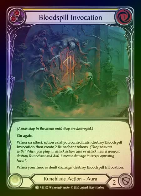 【RF】[Runeblade] Bloodspill Invocation [UL-ARC107-C] (yellow) Rainbow Foil