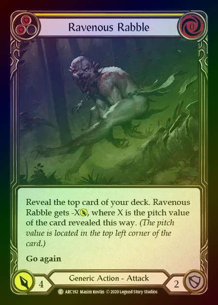 【RF】[Generic] Ravenous Rabble [UL-ARC192-C] (yellow) Rainbow Foil