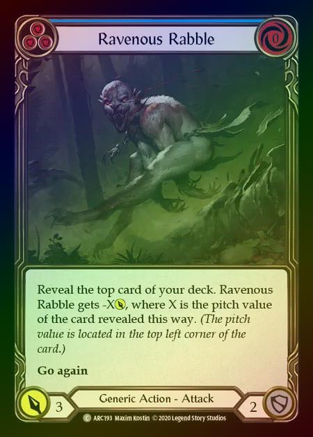 【RF】[Generic] Ravenous Rabble [UL-ARC193-C] (blue) Rainbow Foil