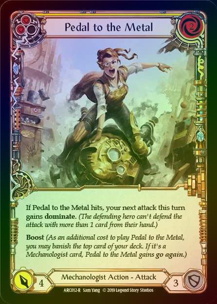 【RF】[Mechanologist] Pedal to the Metal (yellow) [1st-ARC012-R] Rainbow Foil