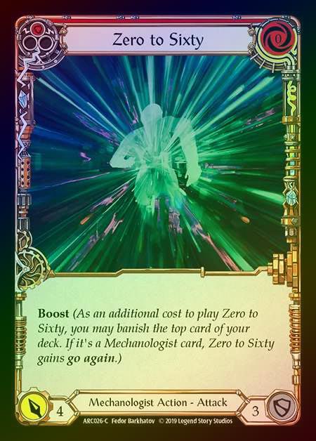 【RF】[Mechanologist] Zero to Sixty (red) [1st-ARC026-C] Rainbow Foil