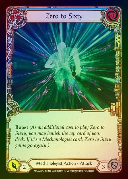 【RF】[Mechanologist] Zero to Sixty (blue) [1st-ARC028-C] Rainbow Foil