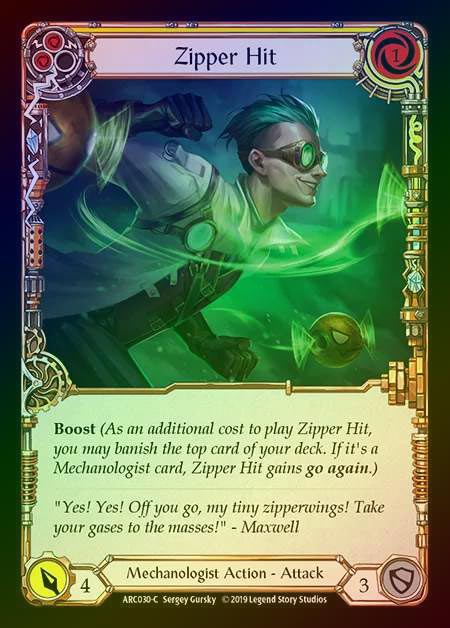 【RF】[Mechanologist] Zipper Hit (yellow) [1st-ARC030-C] Rainbow Foil