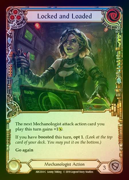 【RF】[Mechanologist] Locked and Loaded (blue) [1st-ARC034-C] Rainbow Foil