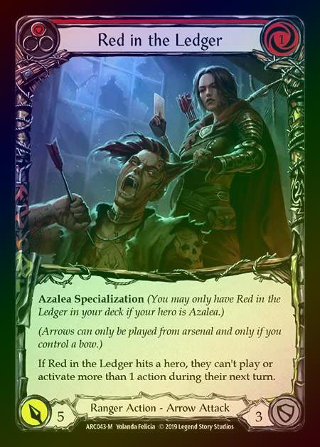 【RF】[Ranger] Red in the Ledger [1st-ARC043-M] Rainbow Foil