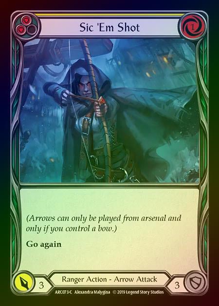 【RF】[Ranger] Sic 'Em Shot (yellow) [1st-ARC073-C] Rainbow Foil