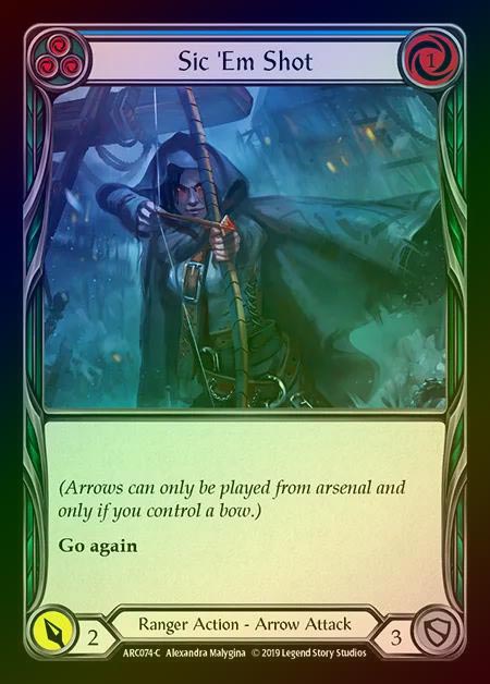 【RF】[Ranger] Sic 'Em Shot (blue) [1st-ARC074-C] Rainbow Foil