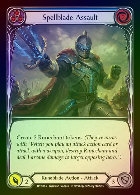 【RF】[Runeblade] Spellblade Assault (blue) [1st-ARC087-R] Rainbow Foil