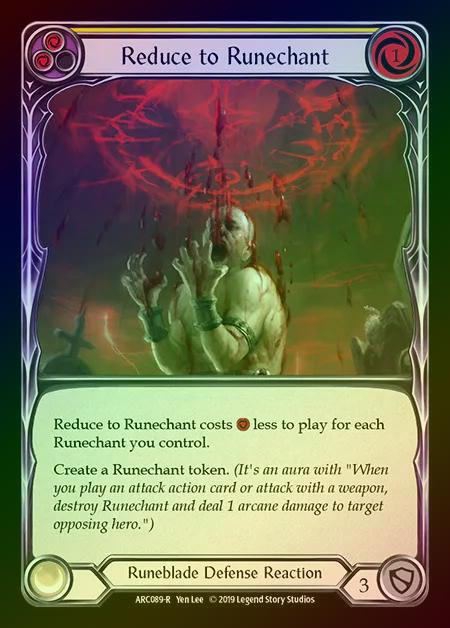 【RF】[Runeblade] Reduce to Runechant (yellow) [1st-ARC089-R] Rainbow Foil