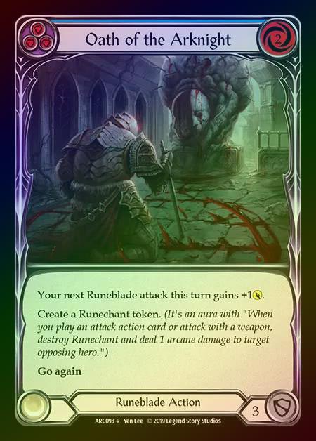 【RF】[Runeblade] Oath of the Arknight (blue) [1st-ARC093-R] Rainbow Foil