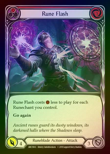 【RF】[Runeblade] Rune Flash (red) [1st-ARC100-C] Rainbow Foil