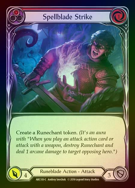 【RF】[Runeblade] Spellblade Strike (red) [1st-ARC103-C] Rainbow Foil
