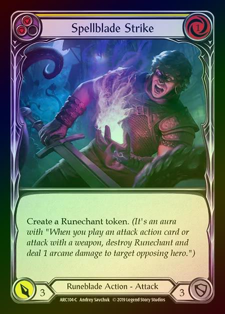【RF】[Runeblade] Spellblade Strike (yellow) [1st-ARC104-C] Rainbow Foil