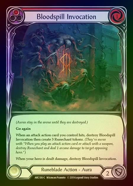 【RF】[Runeblade] Bloodspill Invocation (red) [1st-ARC106-C] Rainbow Foil
