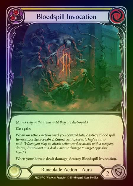 【RF】[Runeblade] Bloodspill Invocation (yellow) [1st-ARC107-C] Rainbow Foil
