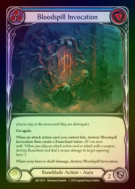 【RF】[Runeblade] Bloodspill Invocation (blue) [1st-ARC108-C] Rainbow Foil