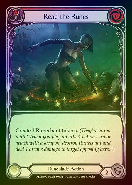 【RF】[Runeblade] Read the Runes (red) [1st-ARC109-C] Rainbow Foil