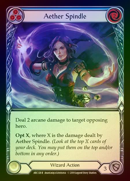 【RF】[Wizard] Aether Spindle (blue) [1st-ARC128-R] Rainbow Foil