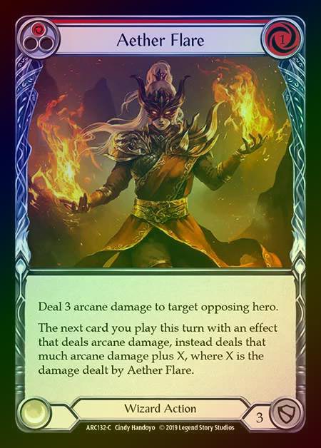 【RF】[Wizard] Aether Flare (red) [1st-ARC132-C] Rainbow Foil