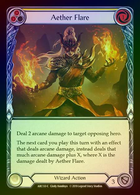 【RF】[Wizard] Aether Flare (yellow) [1st-ARC133-C] Rainbow Foil
