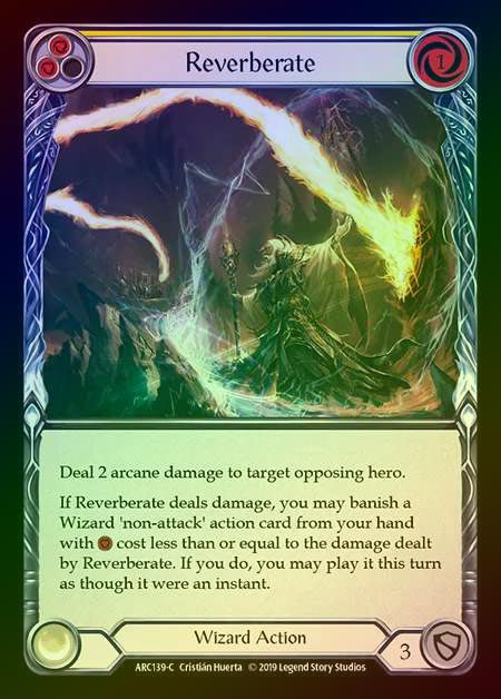 【RF】[Wizard] Reverberate (yellow) [1st-ARC139-C] Rainbow Foil