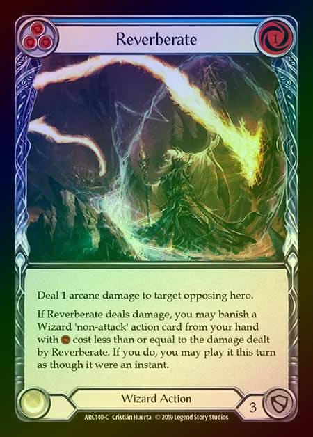 【RF】[Wizard] Reverberate (blue) [1st-ARC140-C] Rainbow Foil