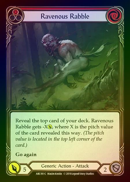 【RF】[Generic] Ravenous Rabble (red) [1st-ARC191-C] Rainbow Foil