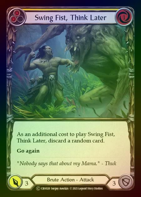 【RF】[Brute] Swing Fist, Think Later [UL-CRU020-C] (yellow) Rainbow Foil