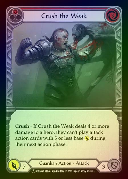 【RF】[Guardian] Crush the Weak [UL-CRU032-C] (red) Rainbow Foil