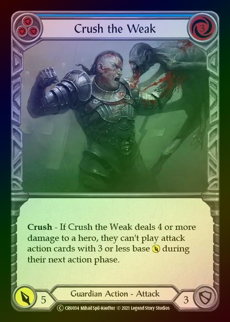 【RF】[Guardian] Crush the Weak [UL-CRU034-C] (blue) Rainbow Foil