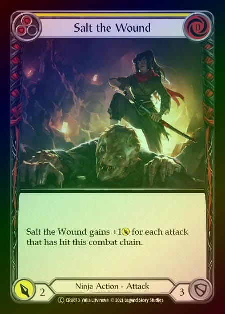 【RF】[Ninja] Salt the Wound [UL-CRU073-C] (yellow) Rainbow Foil
