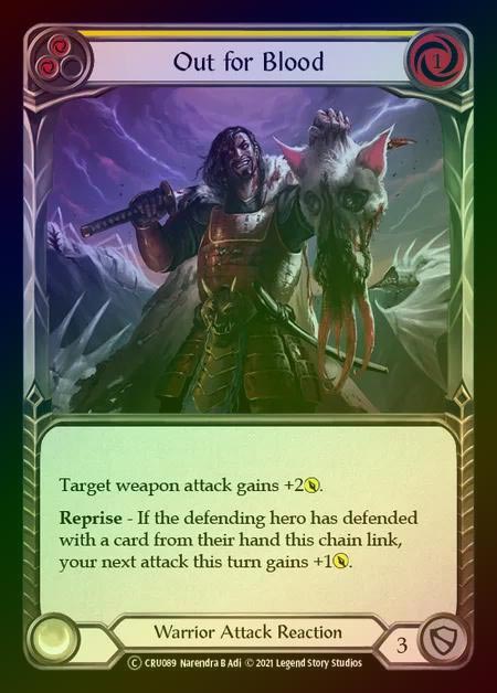 【RF】[Warrior] Out for Blood [UL-CRU089-C] (yellow) Rainbow Foil
