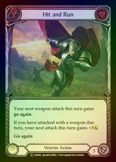 【RF】[Warrior] Hit and Run [UL-CRU091-C] (red) Rainbow Foil