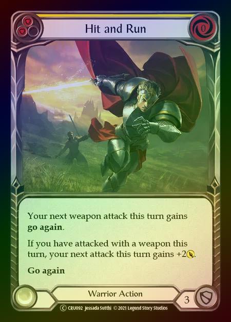 【RF】[Warrior] Hit and Run [UL-CRU092-C] (yellow) Rainbow Foil