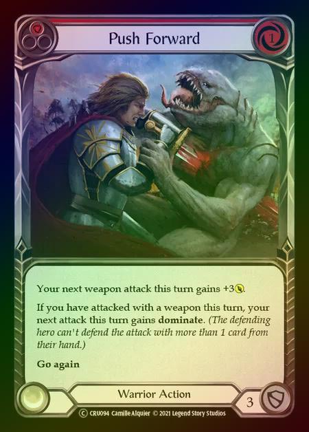 【RF】[Warrior] Push Forward [UL-CRU094-C] (red) Rainbow Foil