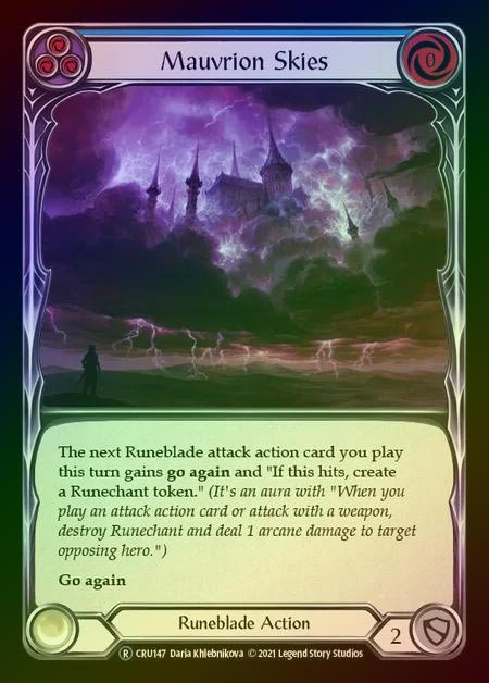 【RF】[Runeblade] Mauvrion Skies [UL-CRU147-R] (blue) Rainbow Foil