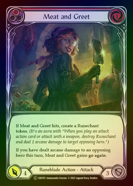 【RF】[Runeblade] Meat and Greet [UL-CRU151-C] (red) Rainbow Foil