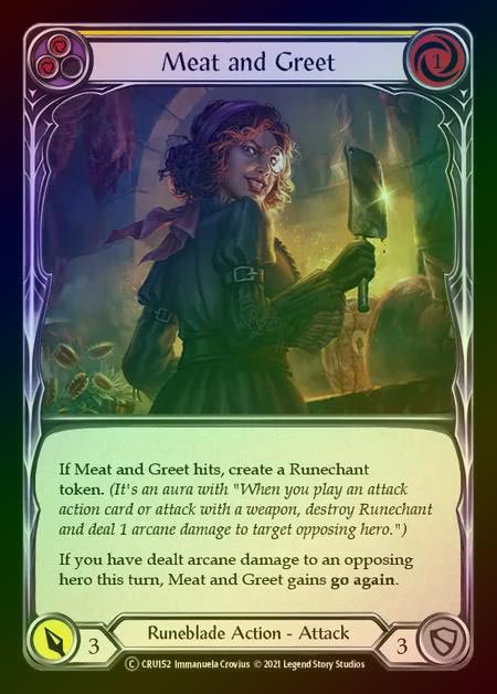 【RF】[Runeblade] Meat and Greet [UL-CRU152-C] (yellow) Rainbow Foil