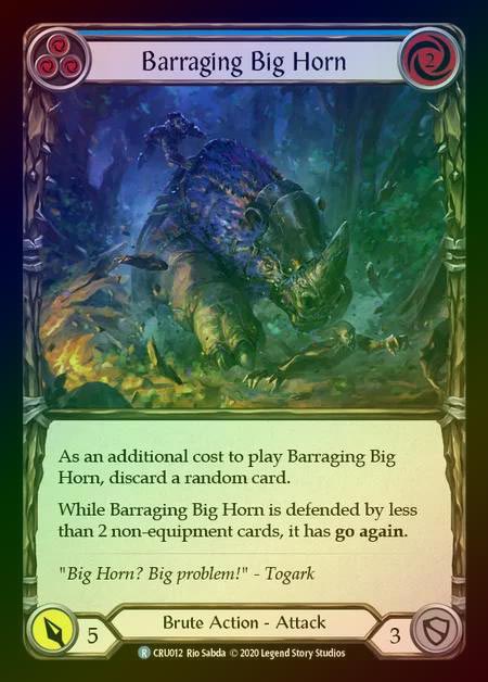 【RF】[Brute] Barraging Big Horn (blue) [1st-CRU_012-R] Rainbow Foil